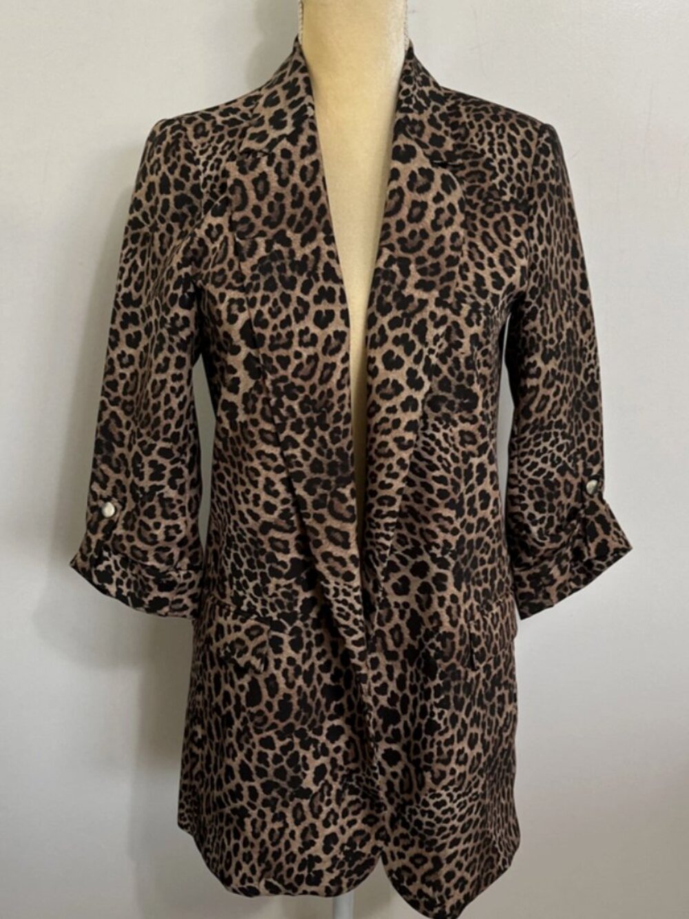 ZARA Leopard Print Open Blazer Jacket NWT Size XS Animal Print